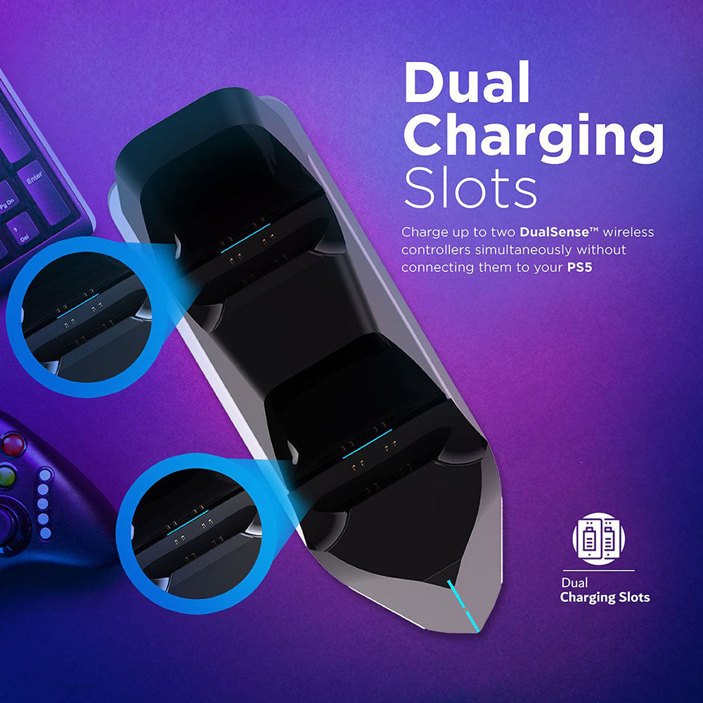 Vertux PowerBase-PS5 Dual Dock Charging Hub For PS5 DualSense Controller